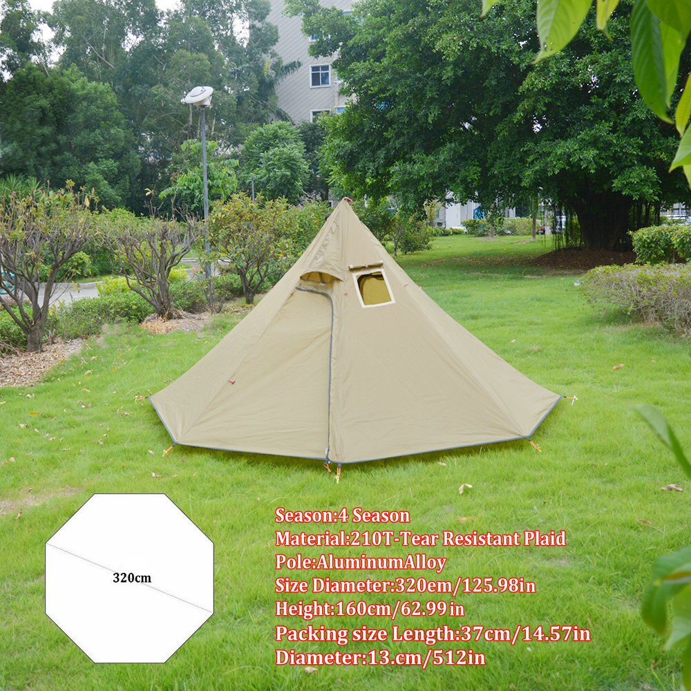 Cheap Goat Tents 3 4 Person Ultralight Outdoor Camping Teepee Waterproof Silnylon Pyramid Tent Large Rodless Tent Backpacking Hiking Tents Tents 